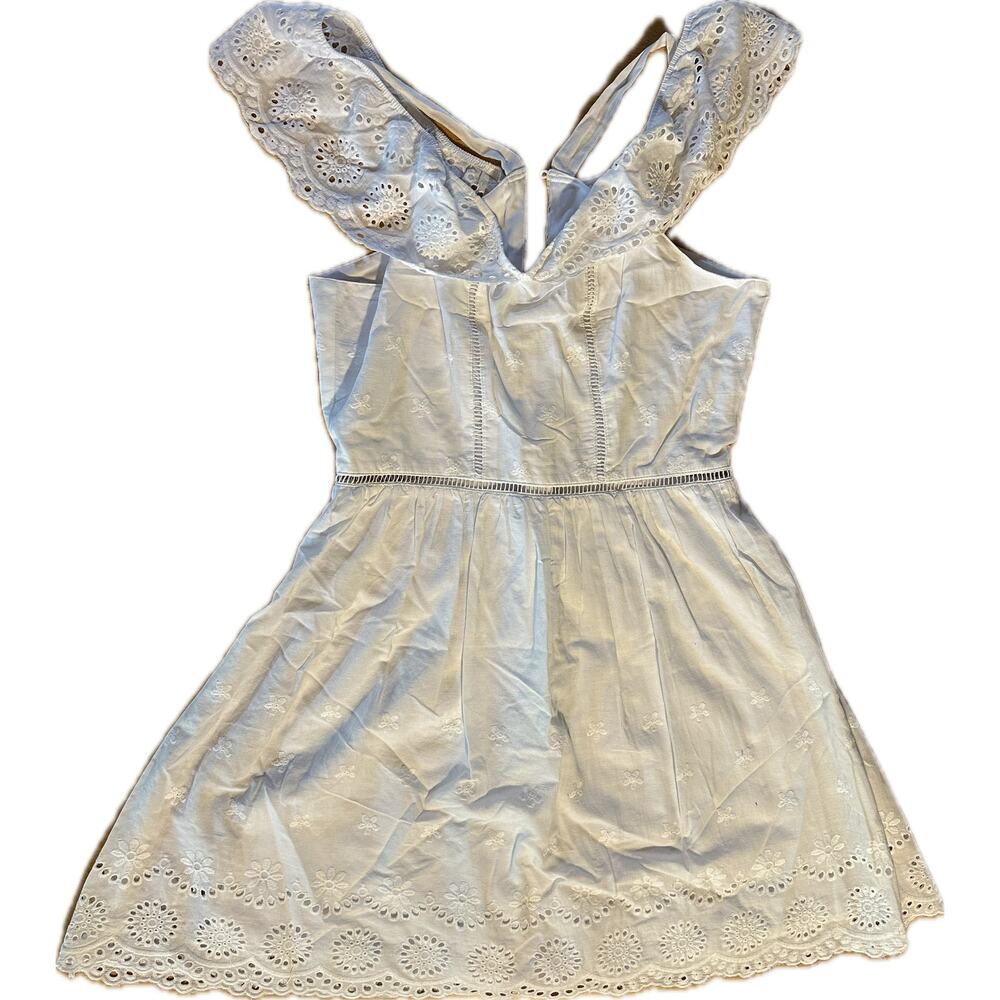 Astr The Label Women's White Eyelet‎ Fit-and-Flare Dress Size M